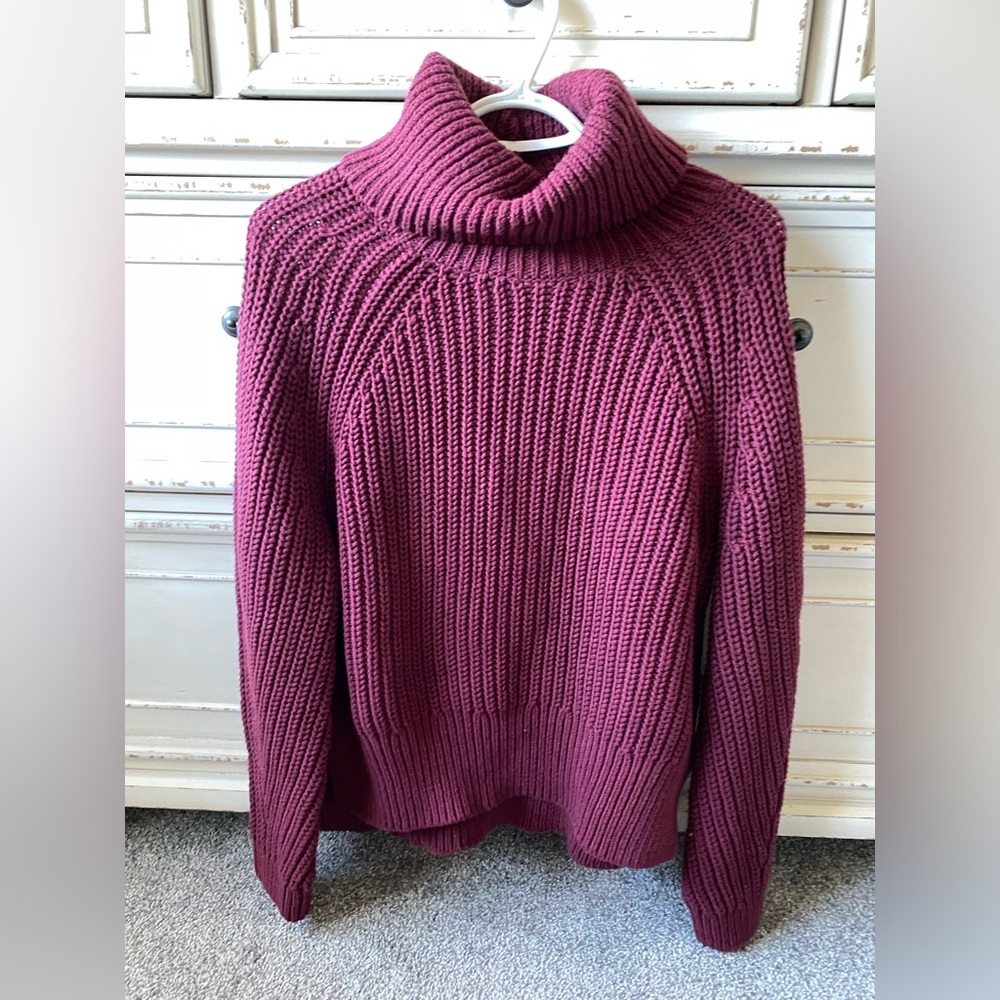 Roots Elora Burgundy Knit Turtleneck Sweater (M)